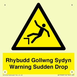 WV13048: Rhybudd Gollwng Sydyn Warning Sudden Drop