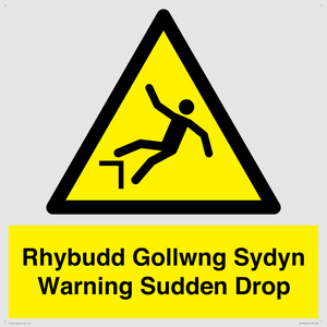 WV13048: Rhybudd Gollwng Sydyn Warning Sudden Drop