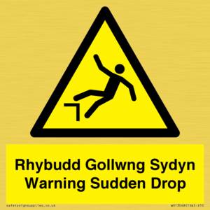 WV13048: Rhybudd Gollwng Sydyn Warning Sudden Drop