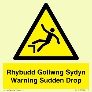 WV13048: Rhybudd Gollwng Sydyn Warning Sudden Drop
