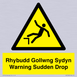 WV13048: Rhybudd Gollwng Sydyn Warning Sudden Drop