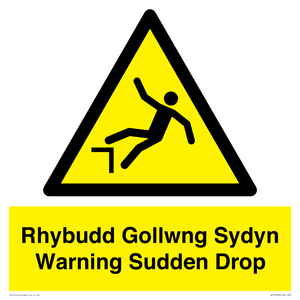 WV13048: Rhybudd Gollwng Sydyn Warning Sudden Drop
