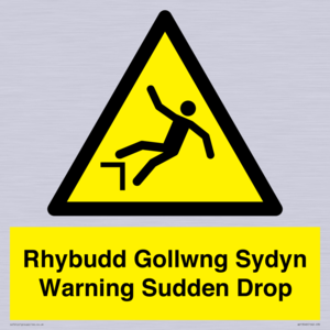 WV13048: Rhybudd Gollwng Sydyn Warning Sudden Drop