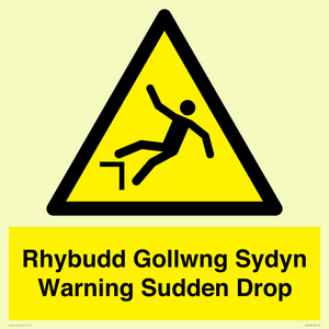 WV13048: Rhybudd Gollwng Sydyn Warning Sudden Drop