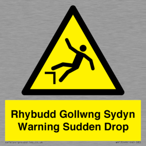 WV13048: Rhybudd Gollwng Sydyn Warning Sudden Drop
