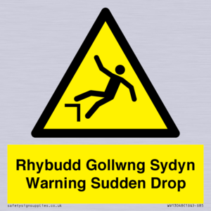WV13048: Rhybudd Gollwng Sydyn Warning Sudden Drop