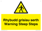 WV13054: Rhybudd grisiau serth Warning Steep Steps