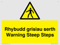 WV13054: Rhybudd grisiau serth Warning Steep Steps