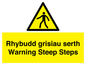 WV13054: Rhybudd grisiau serth Warning Steep Steps