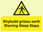 WV13054: Rhybudd grisiau serth Warning Steep Steps