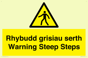 WV13054: Rhybudd grisiau serth Warning Steep Steps
