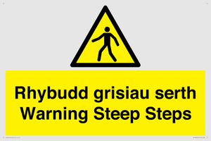 WV13054: Rhybudd grisiau serth Warning Steep Steps