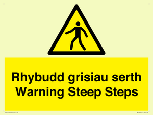 WV13054: Rhybudd grisiau serth Warning Steep Steps