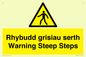 WV13054: Rhybudd grisiau serth Warning Steep Steps