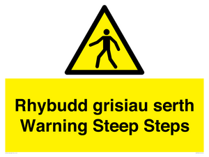 WV13054: Rhybudd grisiau serth Warning Steep Steps