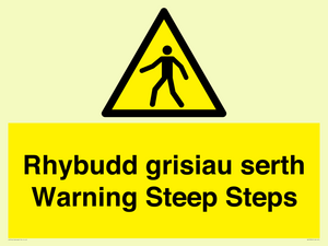 WV13054: Rhybudd grisiau serth Warning Steep Steps