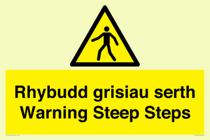 WV13054: Rhybudd grisiau serth Warning Steep Steps