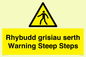 WV13054: Rhybudd grisiau serth Warning Steep Steps