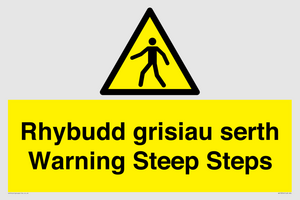 WV13054: Rhybudd grisiau serth Warning Steep Steps