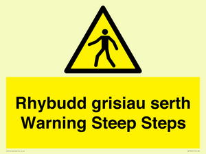 WV13054: Rhybudd grisiau serth Warning Steep Steps