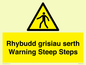 WV13054: Rhybudd grisiau serth Warning Steep Steps