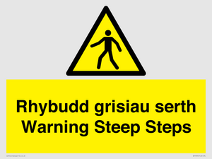 WV13054: Rhybudd grisiau serth Warning Steep Steps