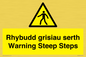 WV13054: Rhybudd grisiau serth Warning Steep Steps