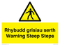 WV13054: Rhybudd grisiau serth Warning Steep Steps