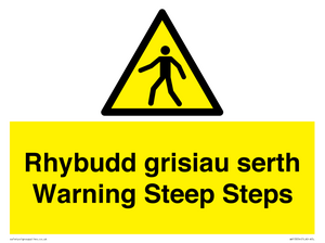 WV13054: Rhybudd grisiau serth Warning Steep Steps