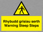 WV13054: Rhybudd grisiau serth Warning Steep Steps