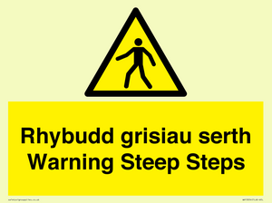 WV13054: Rhybudd grisiau serth Warning Steep Steps