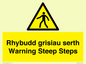 WV13054: Rhybudd grisiau serth Warning Steep Steps