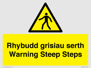 WV13054: Rhybudd grisiau serth Warning Steep Steps