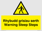 WV13054: Rhybudd grisiau serth Warning Steep Steps
