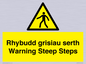 WV13054: Rhybudd grisiau serth Warning Steep Steps
