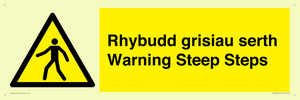 WV13054: Rhybudd grisiau serth Warning Steep Steps