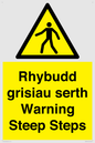 WV13054: Rhybudd grisiau serth Warning Steep Steps