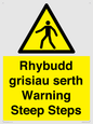 WV13054: Rhybudd grisiau serth Warning Steep Steps