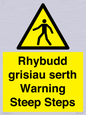 WV13054: Rhybudd grisiau serth Warning Steep Steps