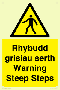WV13054: Rhybudd grisiau serth Warning Steep Steps