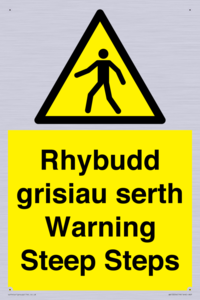 WV13054: Rhybudd grisiau serth Warning Steep Steps