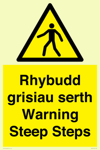 WV13054: Rhybudd grisiau serth Warning Steep Steps