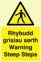 WV13054: Rhybudd grisiau serth Warning Steep Steps