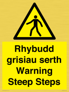 WV13054: Rhybudd grisiau serth Warning Steep Steps