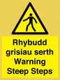 WV13054: Rhybudd grisiau serth Warning Steep Steps
