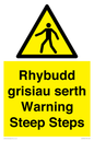 WV13054: Rhybudd grisiau serth Warning Steep Steps
