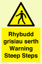 WV13054: Rhybudd grisiau serth Warning Steep Steps