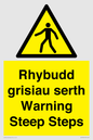 WV13054: Rhybudd grisiau serth Warning Steep Steps