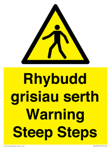 WV13054: Rhybudd grisiau serth Warning Steep Steps