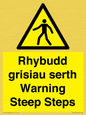 WV13054: Rhybudd grisiau serth Warning Steep Steps